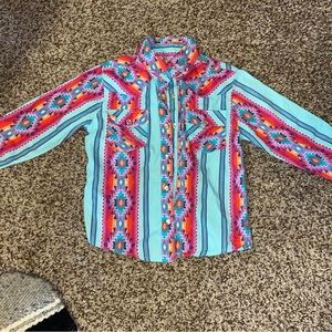 Girls Aztec Wrangler Button Up